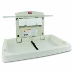 Rubbermaid Commercial Sturdy Station 2 Baby Changing Table, 33.5 x 21.5, Platinum