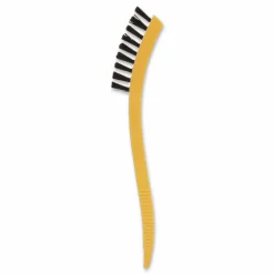 Rubbermaid Commercial Synthetic-Fill Tile and Grout Brush, Black Plastic Bristles, 2.5" Brush, 8.5" Yellow Plastic Handle
