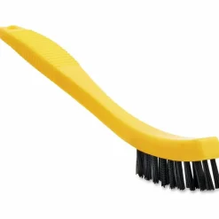 Rubbermaid Commercial Synthetic-Fill Tile and Grout Brush, 8-1/2 inches Yellow Plastic Handle, Sold as One Brush