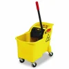 Rubbermaid Commercial Tandem 31-Quart Bucket/Wringer Combo, Reverse, 31 qt, Yellow
