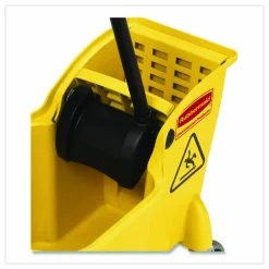 Rubbermaid Commercial Tandem 31-Quart Bucket/Wringer Combo, Reverse, 31 qt, Yellow