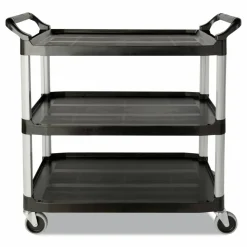 Rubbermaid Commercial Three-Shelf Service Cart, Plastic, 3 Shelves, 200 lb Capacity, 18.63