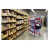 Rubbermaid Commercial Tote Picking Cart, Metal, 3 Shelves, 450 lb Capacity, 57" x 18.5" x 55", Red