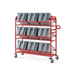 Rubbermaid Commercial Tote Picking Cart, Metal, 3 Shelves, 450 lb Capacity, 57
