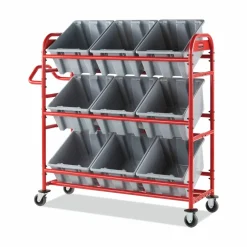 Rubbermaid Commercial Tote Picking Cart, Metal, 3 Shelves, 450 lb Capacity, 57