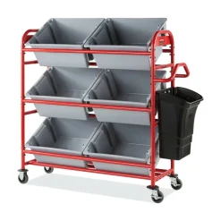 Rubbermaid Commercial Tote Picking Cart, Metal, 3 Shelves, 450 lb Capacity, 57