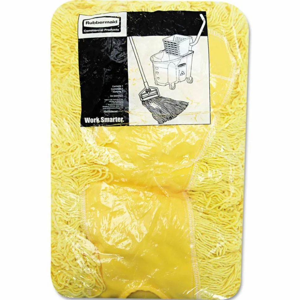 Rubbermaid Commercial Trapper Commercial Dust Mop, Looped-end Launderable, 5" x 48", Yellow