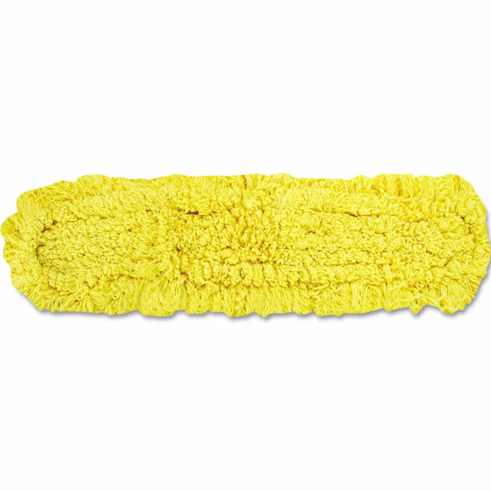 Rubbermaid Commercial Trapper Commercial Dust Mop, Looped-end Launderable, 5" x 48", Yellow