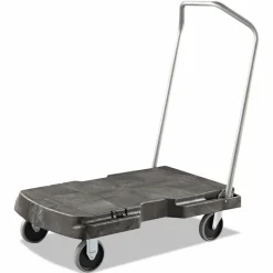 Rubbermaid Commercial Triple Trolley Platform Truck with Angled-Loop Handle, 500 lb Capacity, 20.5 x 32.5 x 35, Black