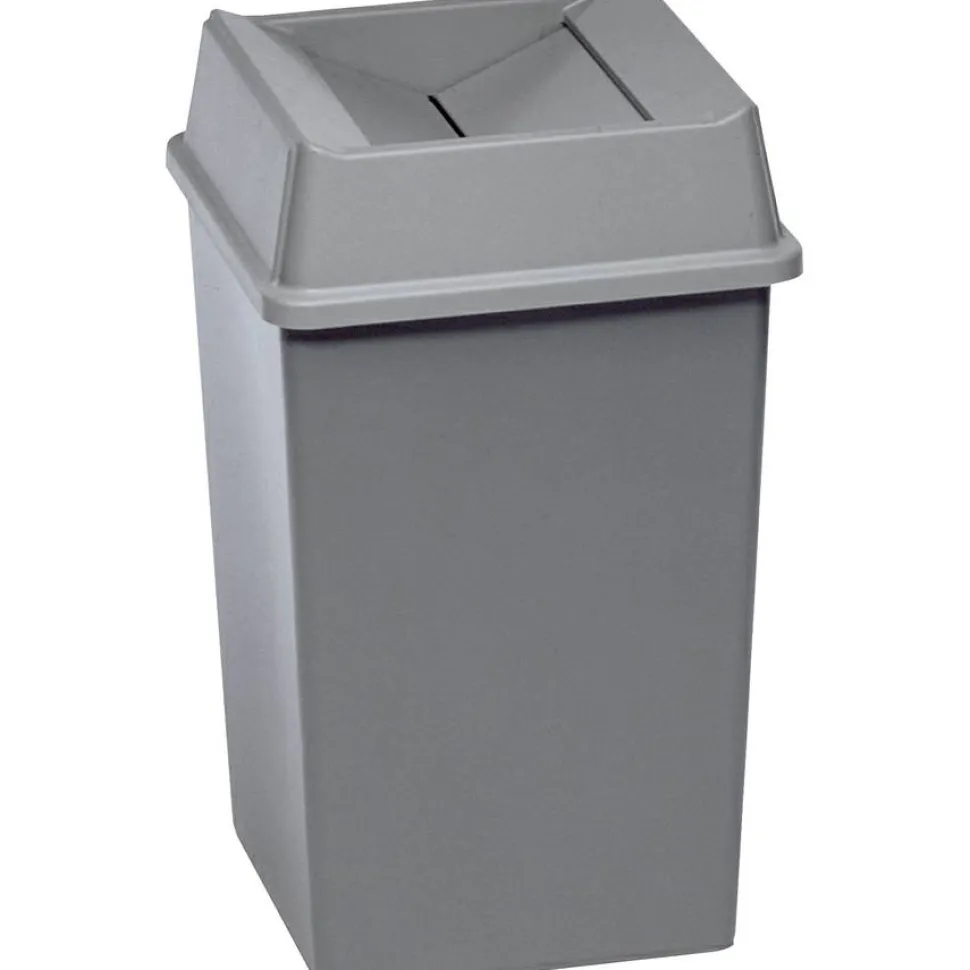 Rubbermaid Commercial Untouchable Square Swing Top Lid, Plastic, 20.13w x 20.13d x 6.25h, Beige