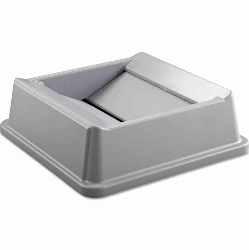 Rubbermaid Commercial Untouchable Square Swing Top Lid, Plastic, 20.13w x 20.13d x 6.25h, Gray