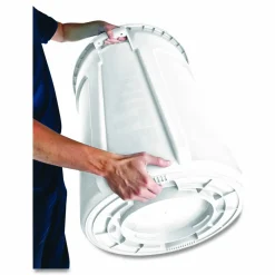Rubbermaid Commercial Vented Round Brute Container, 10 gal, Plastic, White