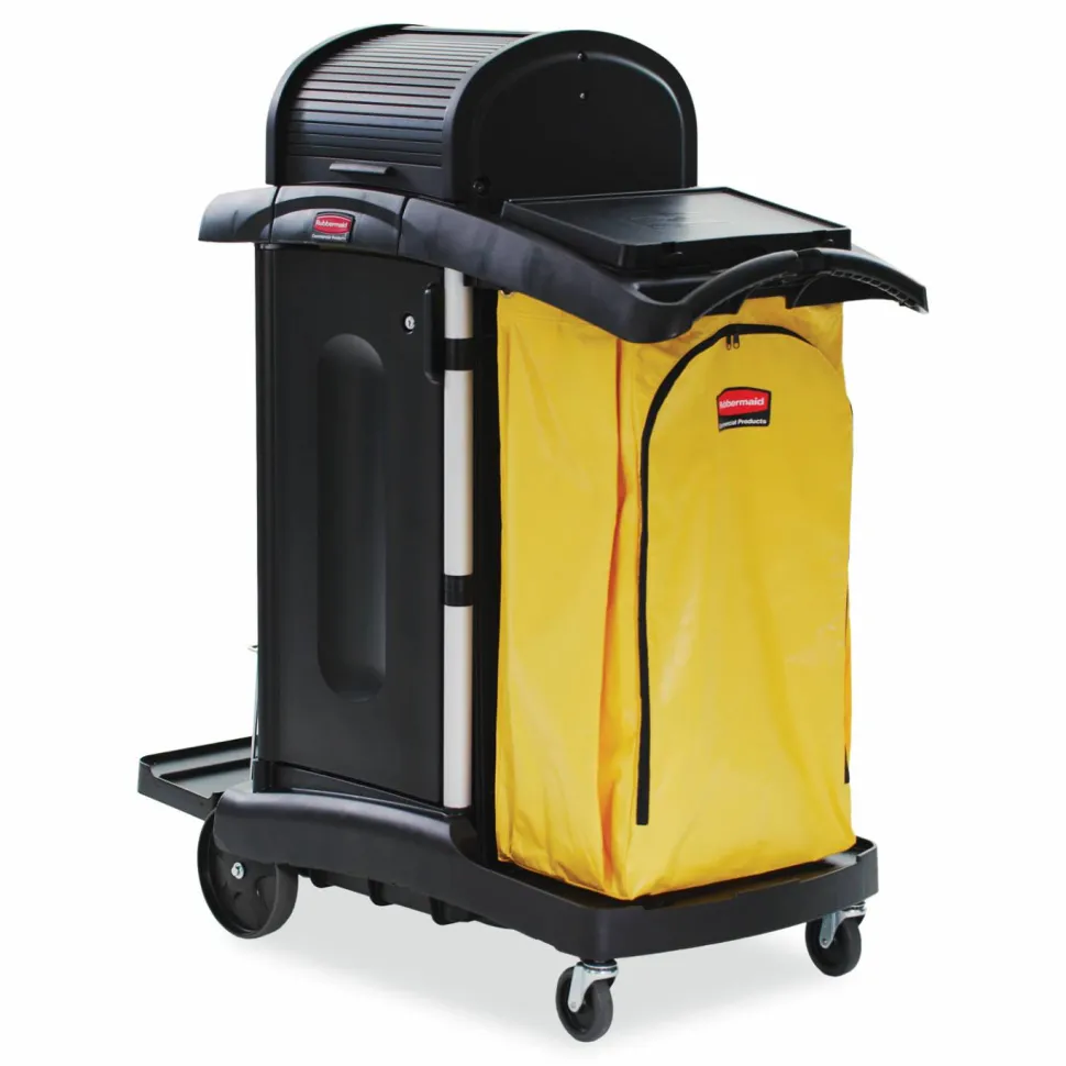 Rubbermaid Commercial Vinyl Cleaning Cart Bag for Rubbermaid Commercial 9T76, 9T77 and 9T78, 34 gal, 17.5" x 10.5" x 33", Yellow