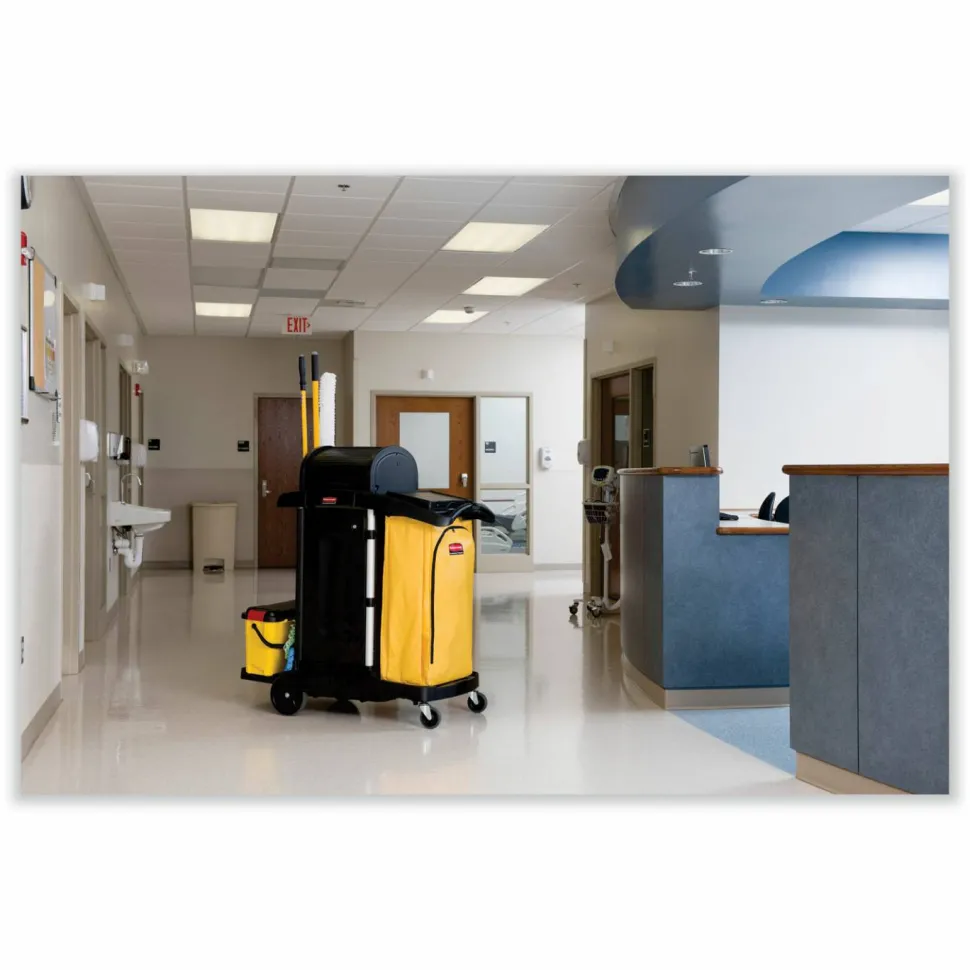 Rubbermaid Commercial Vinyl Cleaning Cart Bag for Rubbermaid Commercial 9T76, 9T77 and 9T78, 34 gal, 17.5" x 10.5" x 33", Yellow