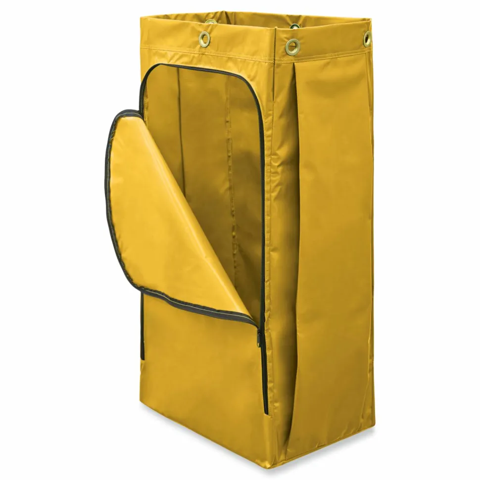 Rubbermaid Commercial Vinyl Cleaning Cart Bag for Rubbermaid Commercial 9T76, 9T77 and 9T78, 34 gal, 17.5" x 10.5" x 33", Yellow