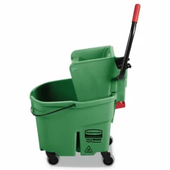 Rubbermaid Commercial WaveBrake 2.0 Bucket/Wringer Combos, Side-Press, 35 qt, Plastic, Green