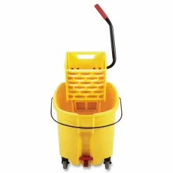 Rubbermaid Commercial WaveBrake 2.0 Bucket/Wringer Combos, Down-Press, 44 qt, Plastic, Yellow