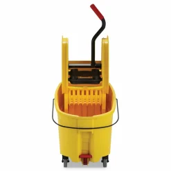Rubbermaid Commercial WaveBrake 2.0 Bucket/Wringer Combos, Down-Press, 44 qt, Plastic, Yellow