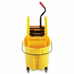 Rubbermaid Commercial WaveBrake 2.0 Bucket/Wringer Combos, Down-Press, 35 qt, Plastic, Yellow