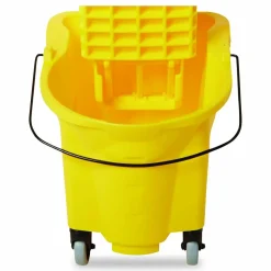 Rubbermaid Commercial WaveBrake 2.0 Bucket/Wringer Combos, Side-Press, 26 qt, Plastic, Yellow