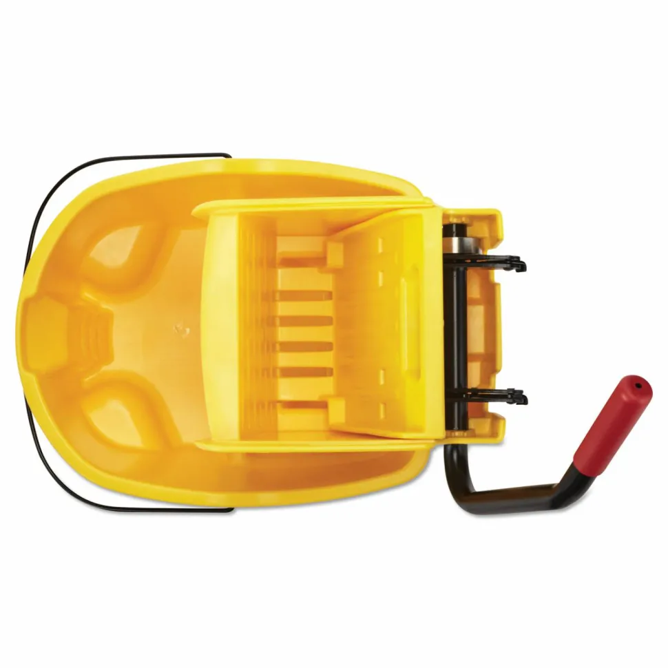 Rubbermaid Commercial WaveBrake 2.0 Bucket/Wringer Combos, Side-Press, 26 qt, Plastic, Yellow