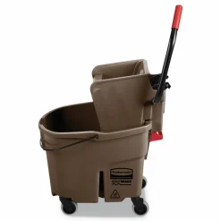 Rubbermaid Commercial WaveBrake 2.0 Bucket/Wringer Combos, Side-Press, 35 qt, Plastic, Brown