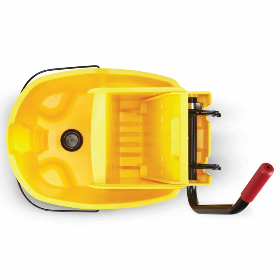 Rubbermaid Commercial WaveBrake 2.0 Bucket/Wringer Combos, Side-Press, 44 qt, Plastic, Yellow