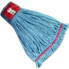Rubbermaid Commercial Web Foot Wet Mop Heads, Shrinkless, Cotton/Synthetic, Large, Blue