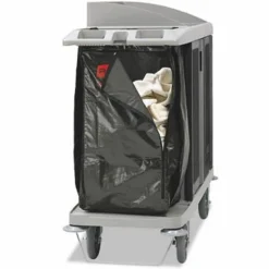Rubbermaid Commercial Zippered Vinyl Cleaning Cart Bag for Rubbermaid Commercial 6189, 6190, 6191, 6192, 9T19, 25 gal, 17" x 10.5" x 33", Brown