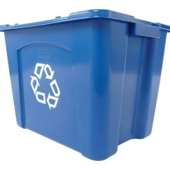 Rubbermaid Computer Paper Collection "We Recycle" Container, 14 Gallons, 13 1/2"H x 20"W x 15"D, Blue