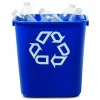 Rubbermaid Deskside "We Recycle" Container, 3 1/4 Gallons (12.3L), 12 1/8"H x 11 3/8"W x 8 1/4"D, Blue