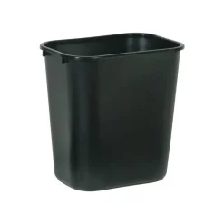 Rubbermaid Durable Polyethylene Wastebasket, 7 Gallons, Black