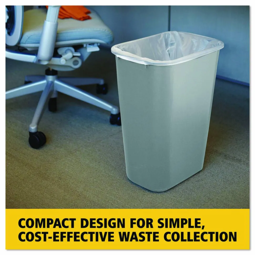 Rubbermaid Durable Polyethylene Wastebasket, 10 1/4 Gallons (38.8L), Gray