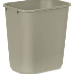 Rubbermaid Durable Polyethylene Wastebasket, 7 Gallons (26.5L), Beige