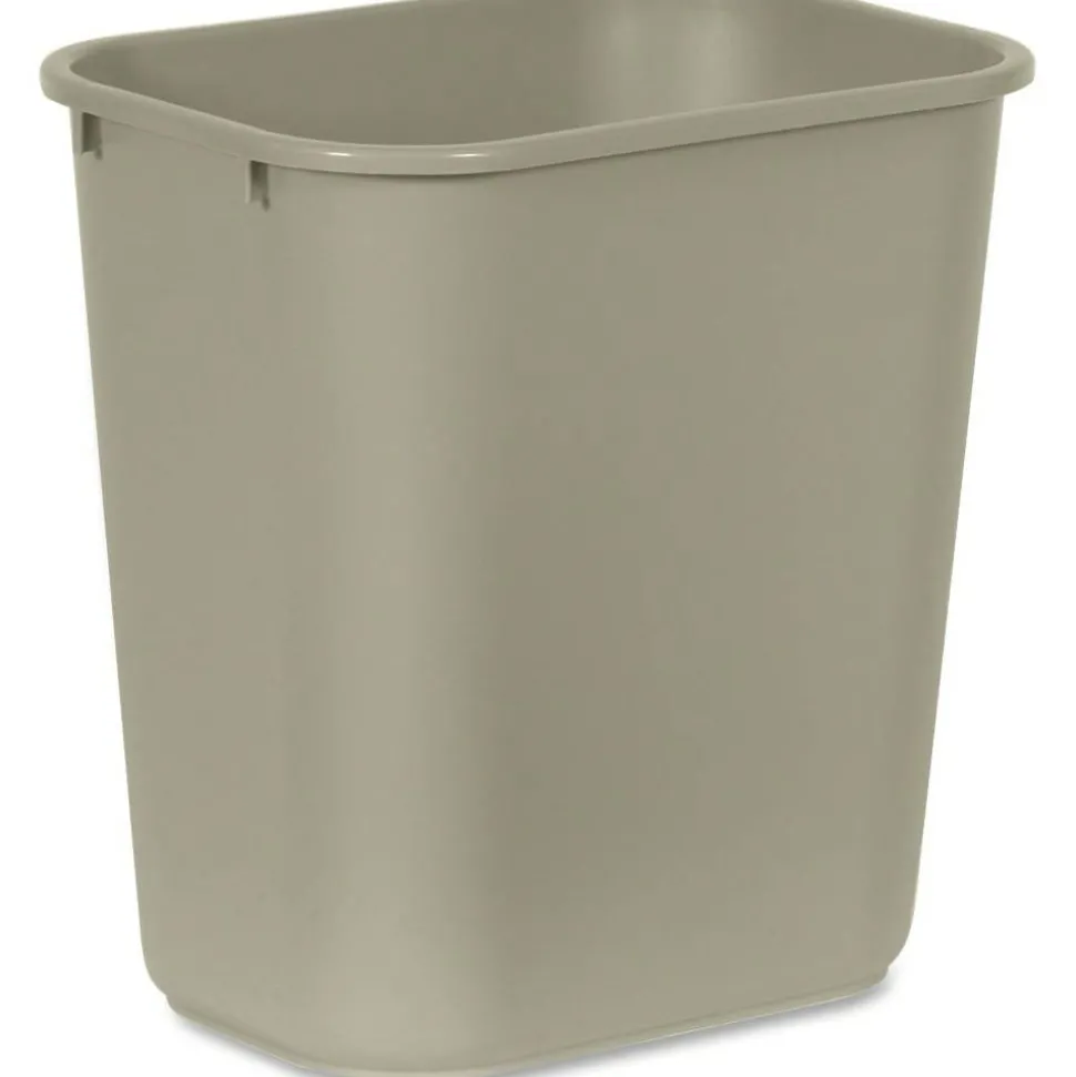 Rubbermaid Durable Polyethylene Wastebasket, 7 Gallons (26.5L), Beige