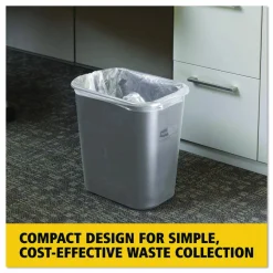 Rubbermaid Durable Rectangular Plastic Wastebasket, 7 Gallons, 15
