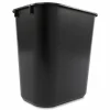 Rubbermaid Durable Rectangular Plastic Wastebasket, 3.25 Gallons, 12"H x 11-1/2"W x 8"D, Black