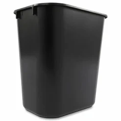 Rubbermaid Durable Rectangular Plastic Wastebasket, 3.25 Gallons, 12"H x 11-1/2"W x 8"D, Black