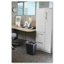 Rubbermaid Durable Rectangular Plastic Wastebasket, 3.25 Gallons, 12"H x 11-1/2"W x 8"D, Black