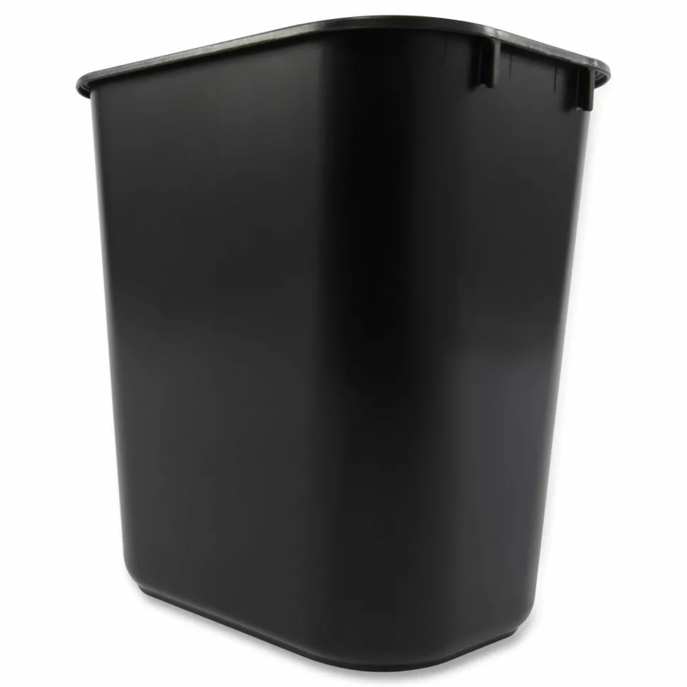 Rubbermaid Durable Rectangular Plastic Wastebasket, 3.25 Gallons, 12"H x 11-1/2"W x 8"D, Black