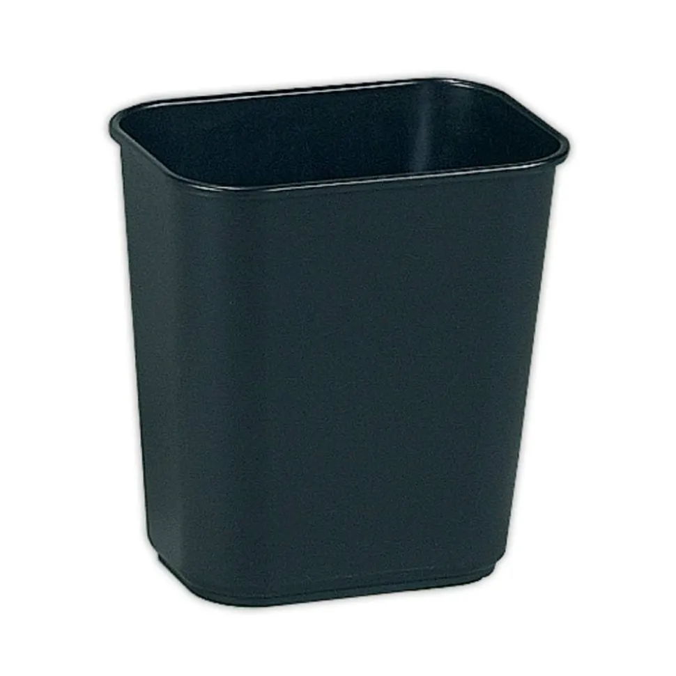 Rubbermaid Durable Rectangular Plastic Wastebasket, 3.25 Gallons, 12"H x 11-1/2"W x 8"D, Black
