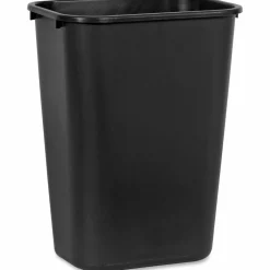 Rubbermaid Durable Rectangular LLDPE Wastebasket, 10.25 Gallons, 20"H x 15-1/2"W x 11"D, Black