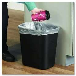 Rubbermaid Fire-Resistant Wastebasket, 7 Gallons, 15 1/2" x 14 1/2", Black