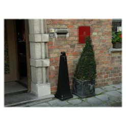 Rubbermaid GroundsKeeper Pyramid-Shaped Plastic/Steel Cigarette Waste Collector, 1 Gallon, 39 3/4" x 12 1/4" x 12 1/4", Black