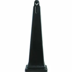 Rubbermaid GroundsKeeper Pyramid-Shaped Plastic/Steel Cigarette Waste Collector, 1 Gallon, 39 3/4" x 12 1/4" x 12 1/4", Black