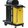 Rubbermaid High-Security Healthcare Cleaning Cart, 53 1/2"H x 22"W x 48 1/4"D, Black