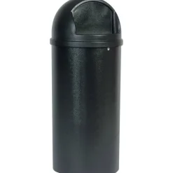 Rubbermaid Marshal Round Polyethylene Classic Waste Container, 25 Gallons, 42"H x 18"W x 18"D, Black