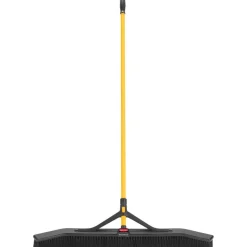 Rubbermaid Maximizer Push-To-Center Broom, 36", Black/Yellow