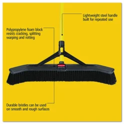 Rubbermaid Maximizer Push-To-Center Broom, 36
