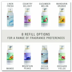 Rubbermaid Microburst 3000 Air Freshener Refills, Linen Fresh, 2 Oz, Case Of 12